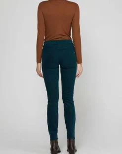 Marc O'Polo Pantalons|Pantalon slim en Velours fin Alby vert foncé