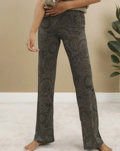 Lauren Vidal Pantalons|Pantalon Store imprimé rosace noir