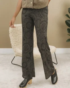 Lauren Vidal Pantalons|Pantalon Store imprimé rosace noir