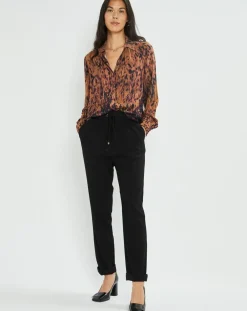 Lauren Vidal Pantalons|Pantalon Store noir