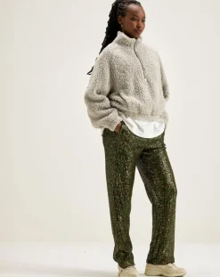 Bellerose Pantalons|Pantalon taille haute en sequins Vanda moss