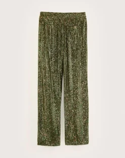 Bellerose Pantalons|Pantalon taille haute en sequins Vanda moss
