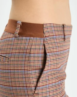 Marc O'Polo Pantalons|Pantalon Torup tartan marron