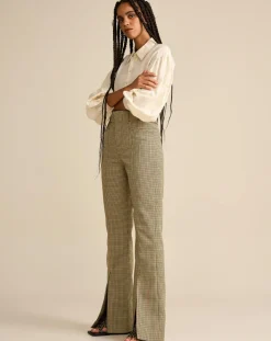 Bellerose Pantalons|Pantalon Vertige pied-de-poule beige