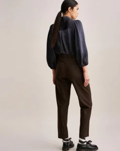 Bellerose Pantalons|Pantalon Villa imprimé vichy marron