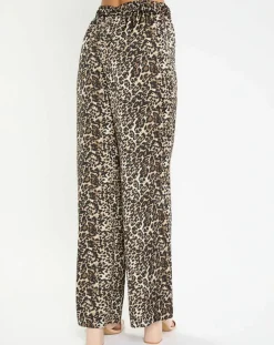 Lauren Vidal Pantalons|Pantalon West imprimé léopard beige/noir