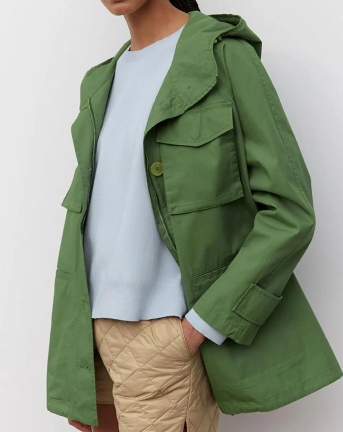 Marc O'Polo Manteaux|Parka Gr Poches Coton Bio Zip kaki