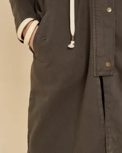 Chloé Stora Manteaux|Parka légère en Toile de coton Vavin gris charbon