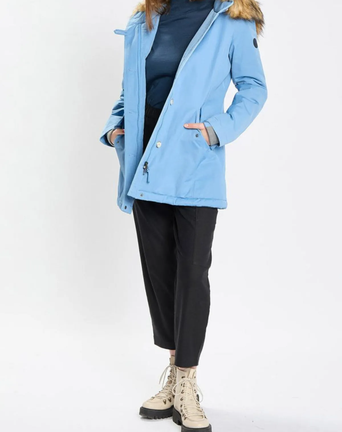 Marc O'Polo Manteaux|Parka Thermor à capuche fausse fourrure bleue