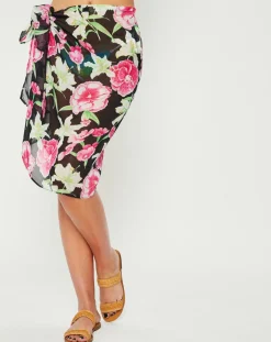 Manuel Canovas Echarpes, Foulards|Paréo/Étole Lily en Voile de coton noir - 130x68 cm