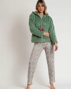 Admas Lingerie, Nuit|Peignoir Art is Life Mod B vert feuille