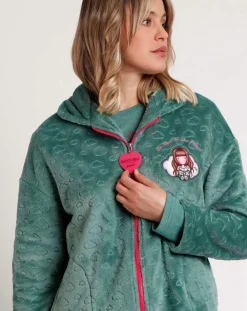 Admas Lingerie, Nuit|Peignoir Be Kind to the Planet C vert feuille