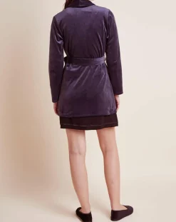 Le Chat Lingerie, Nuit|Peignoir en Velours Paola marine