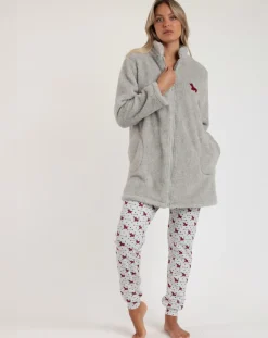 Admas Lingerie, Nuit|Peignoir Lou Lou gris chiné