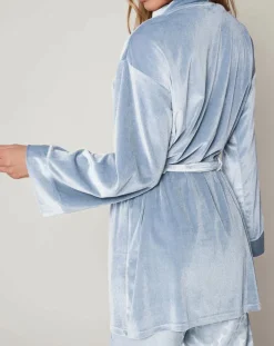 Admas Classic Lingerie, Nuit|Peignoir Satin Dots bleu