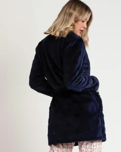 Admas Lingerie, Nuit|Peignoir You Are So Loved E bleu marine