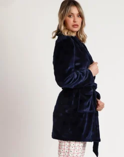 Admas Lingerie, Nuit|Peignoir You Are So Loved E bleu marine