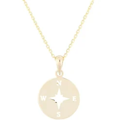 Instant d'Or Colliers|Pendentif Boussole or jaune