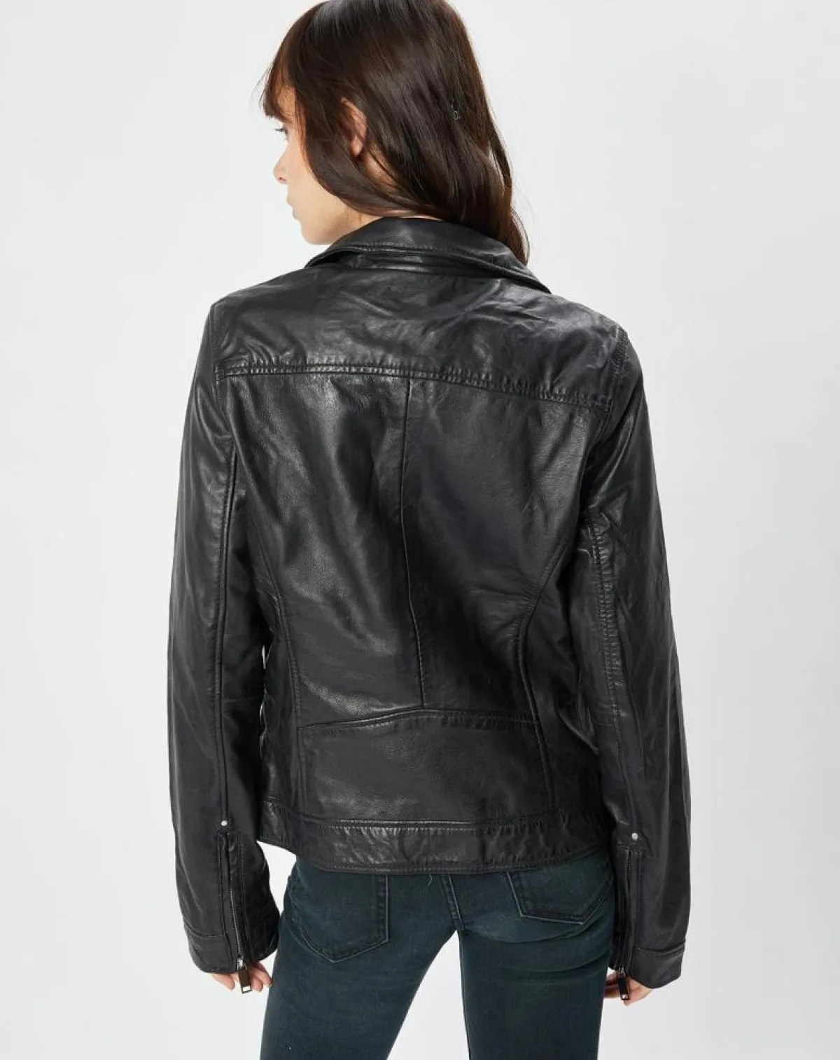 Chyston Vestes, Blousons|Perfecto en Cuir Afida noir