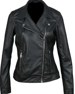 Chyston Vestes, Blousons|Perfecto en Cuir Afida noir