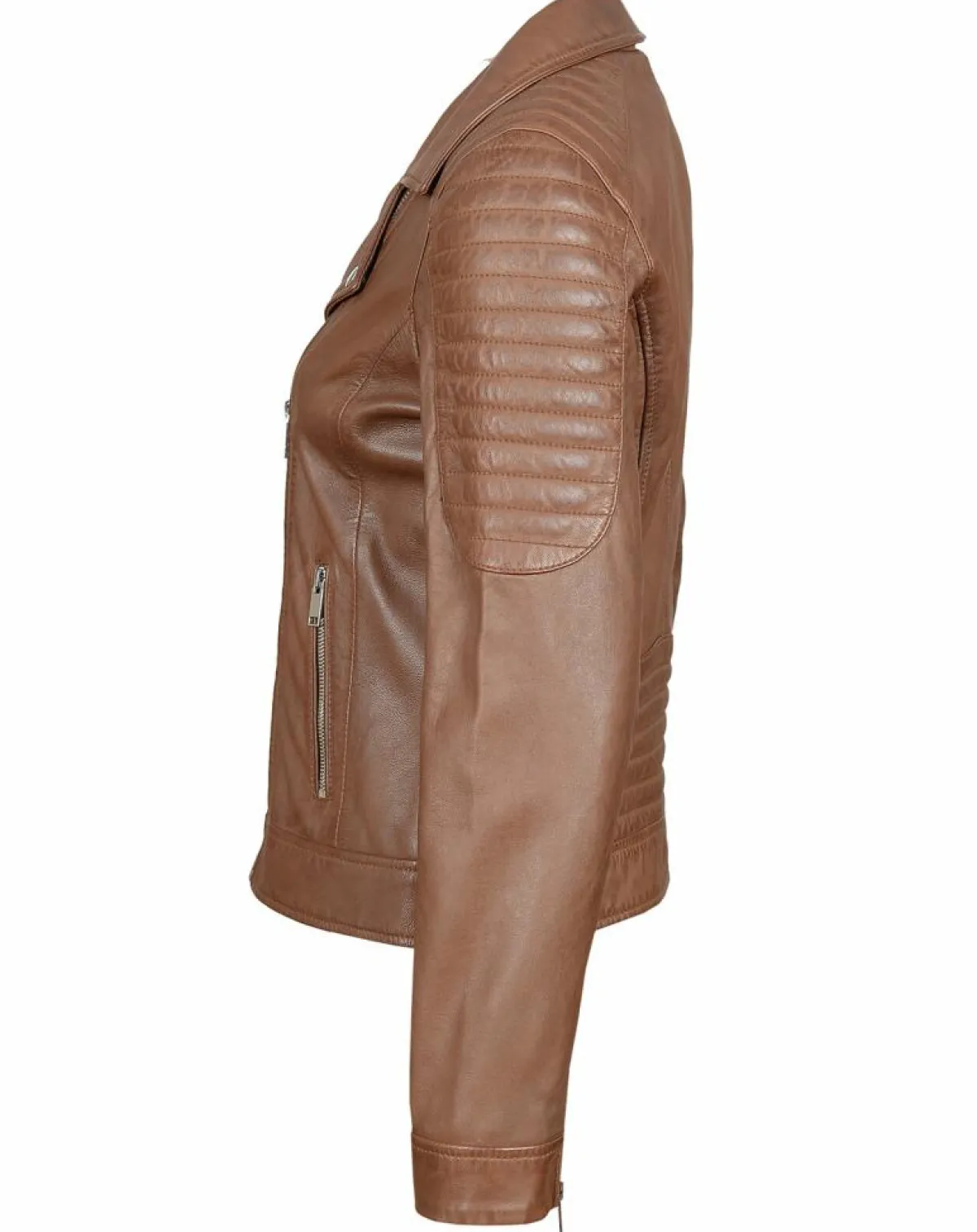 Chyston Vestes, Blousons|Perfecto en Cuir Brithney cognac
