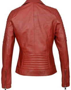 Chyston Vestes, Blousons|Perfecto en Cuir Brithney rouge