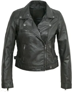 Chyston Vestes, Blousons|Perfecto en Cuir Colomba noir