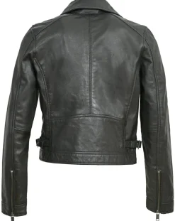 Chyston Vestes, Blousons|Perfecto en Cuir Colomba noir