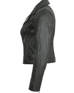 Chyston Vestes, Blousons|Perfecto en Cuir Colomba noir