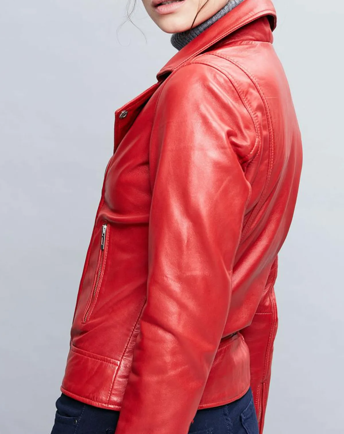 Chyston Vestes, Blousons|Perfecto en Cuir Deborah rouge