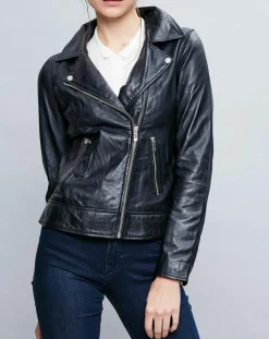 Chyston Vestes, Blousons|Perfecto en Cuir Deborah noir