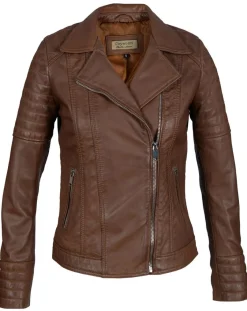 Chyston Vestes, Blousons|Perfecto en Cuir Jessy cognac