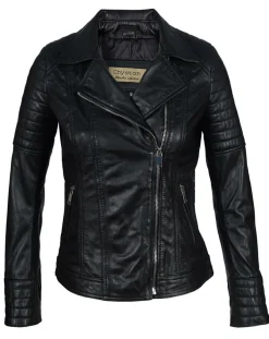 Chyston Vestes, Blousons|Perfecto en Cuir Jessy noir