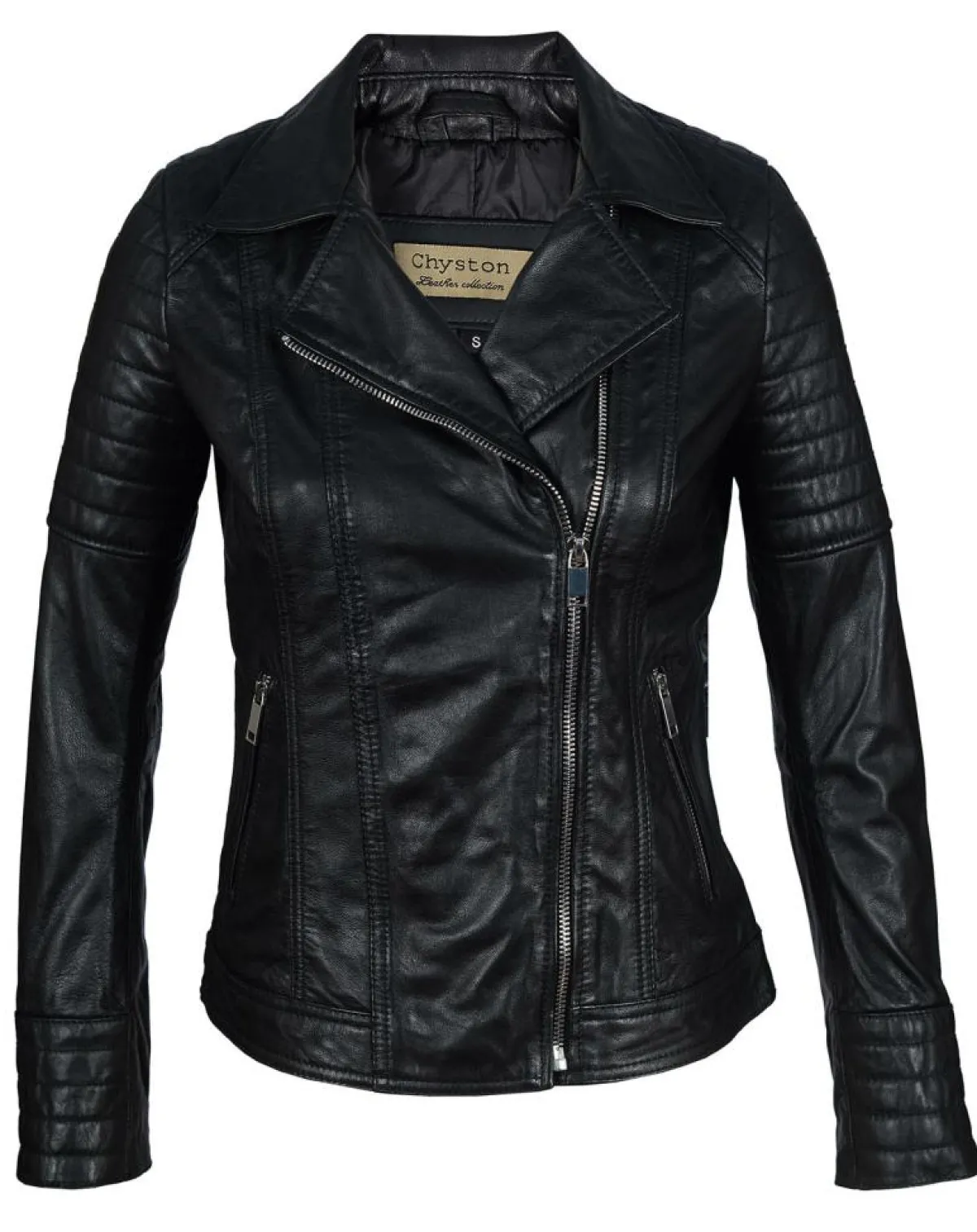 Chyston Vestes, Blousons|Perfecto en Cuir Jessy noir