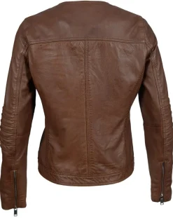 Chyston Vestes, Blousons|Perfecto en Cuir Jorgia cognac
