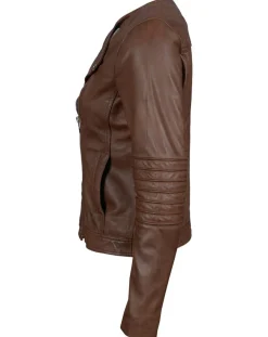 Chyston Vestes, Blousons|Perfecto en Cuir Jorgia cognac