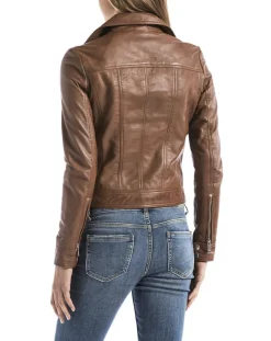 Blue Wellford Vestes, Blousons|Perfecto en Cuir Loire cognac