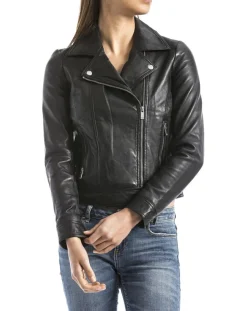 Blue Wellford Vestes, Blousons|Perfecto en Cuir Loire noir