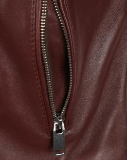 Chyston Vestes, Blousons|Perfecto en Cuir Ornella bordeaux
