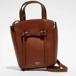 Mulberry Sacs|Petit sac à main en Cuir Mini Clovelly chêne brillant - 16x18x7 cm