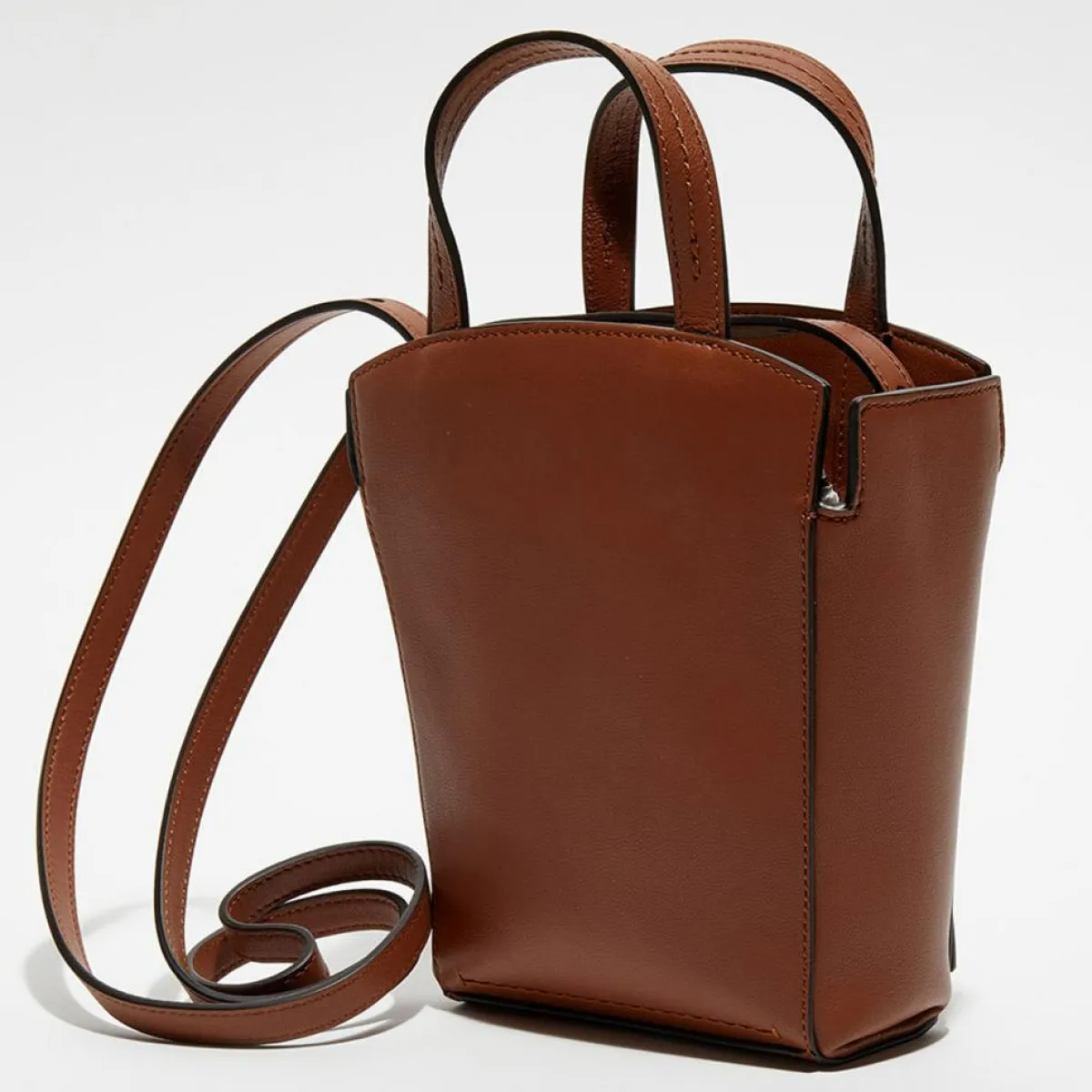 Mulberry Sacs|Petit sac à main en Cuir Mini Clovelly chêne brillant - 16x18x7 cm