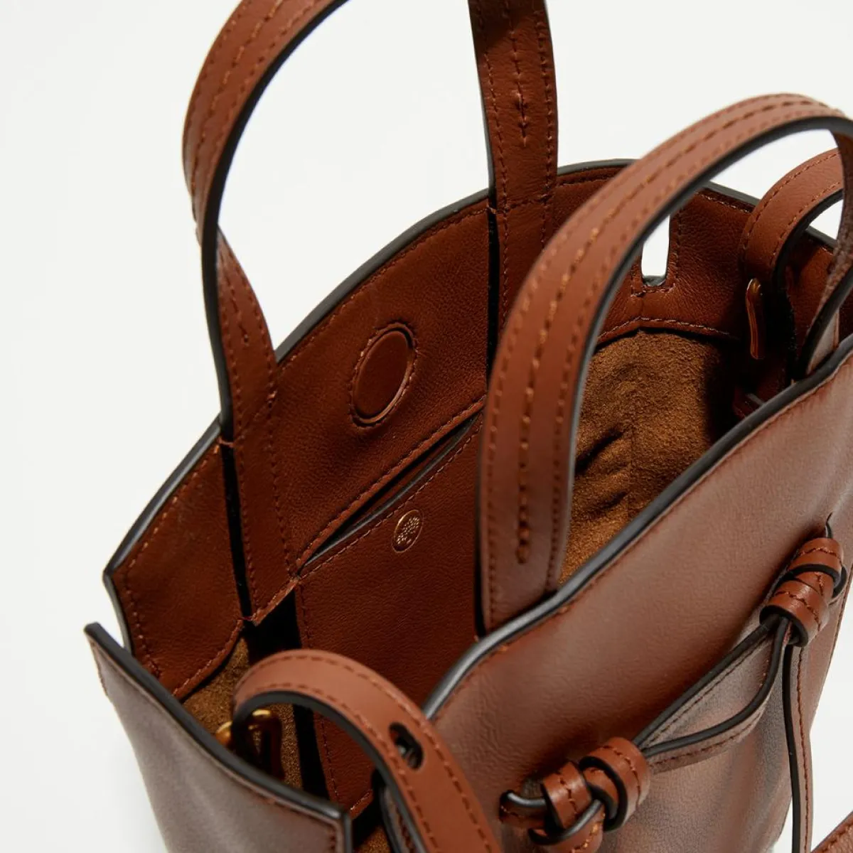 Mulberry Sacs|Petit sac à main en Cuir Mini Clovelly chêne brillant - 16x18x7 cm