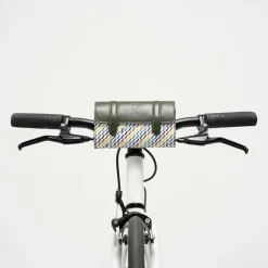 Maison Faret Sacs|Petit Sac Cyclo en Toile enduite & Cuir multicolore - 10x17x4.5 cm