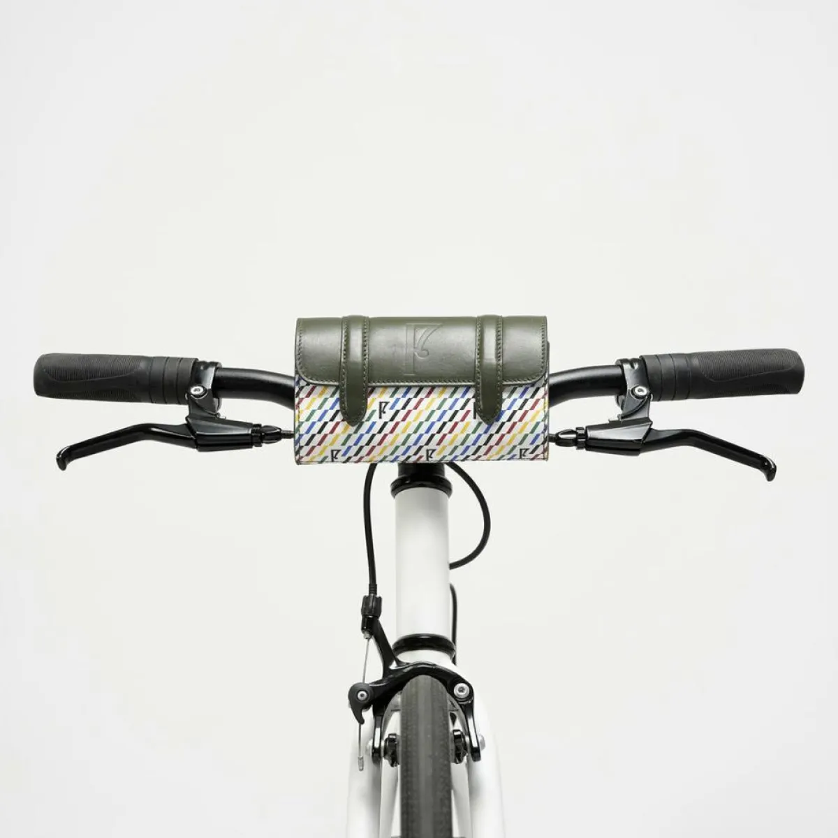 Maison Faret Sacs|Petit Sac Cyclo en Toile enduite & Cuir multicolore - 10x17x4.5 cm