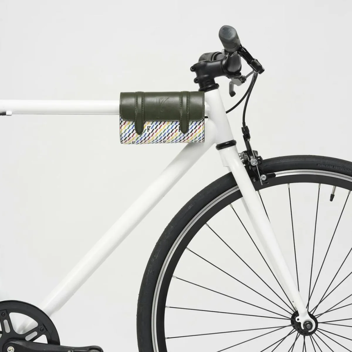 Maison Faret Sacs|Petit Sac Cyclo en Toile enduite & Cuir multicolore - 10x17x4.5 cm