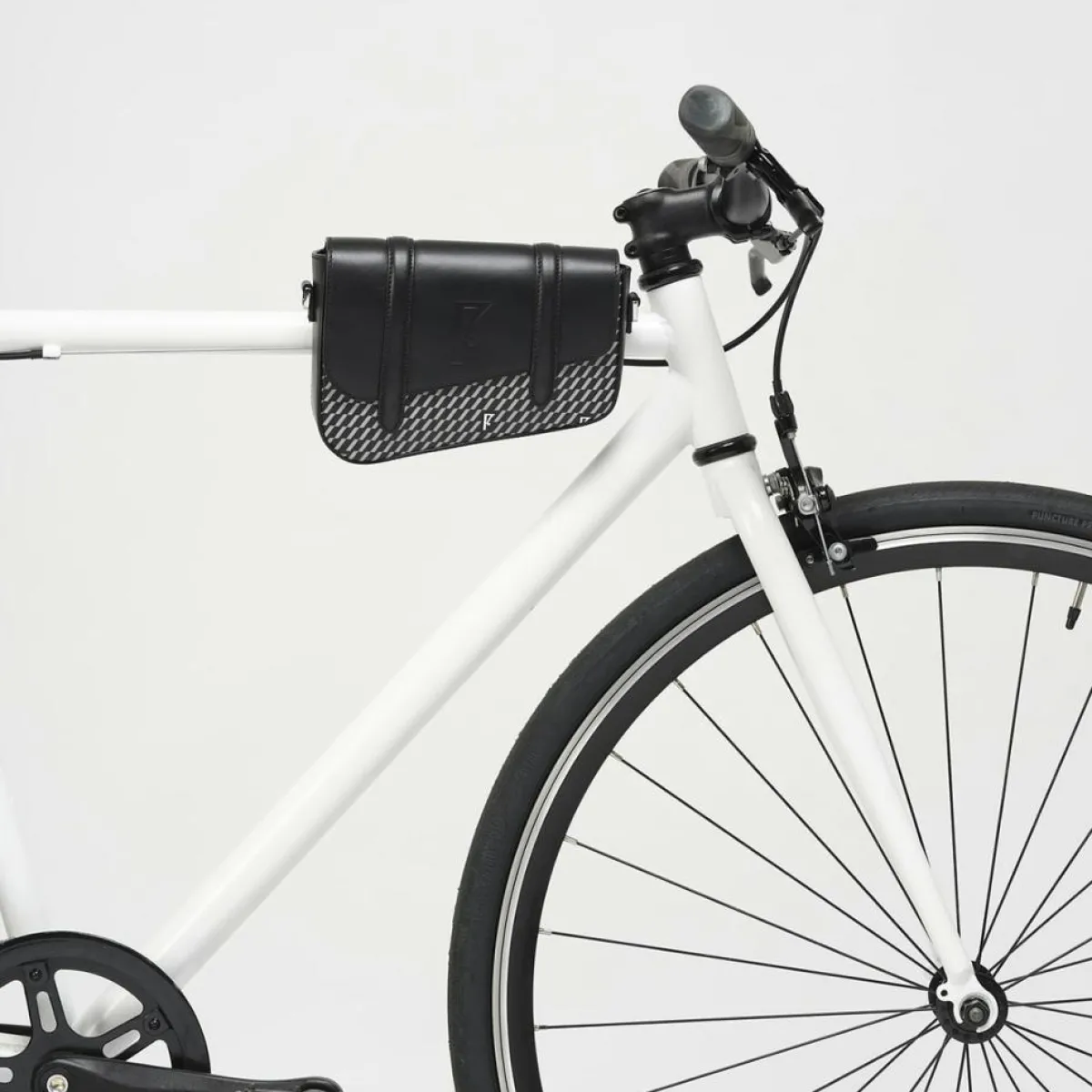 Maison Faret Sacs|Petit Sac en Toile enduite & Cuir Bordeaux noir/blanc - 14x19x4.5 cm