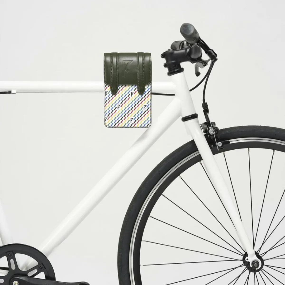 Maison Faret Sacs|Petit Sac en Toile enduite & Cuir Arguin noir/multicolore - 18x11.5x3 cm