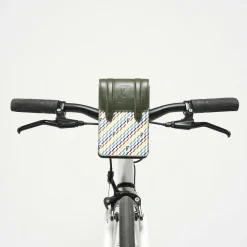 Maison Faret Sacs|Petit Sac en Toile enduite & Cuir Arguin noir/multicolore - 18x11.5x3 cm