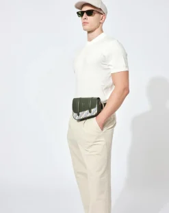 Maison Faret Sacs|Petit Sac en Toile enduite & Cuir Bordeaux noir/multicolore - 14x19x4.5 cm