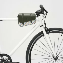 Maison Faret Sacs|Petit Sac en Toile enduite & Cuir Bordeaux noir/multicolore - 14x19x4.5 cm